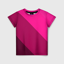 Футболка детская Широкие розовые полосы, цвет: 3D-принт