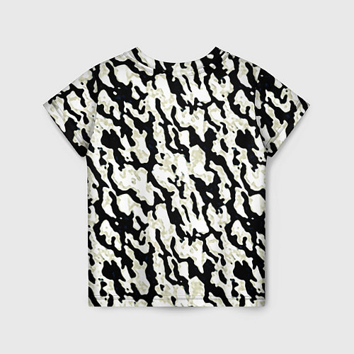 Детская футболка Размытый пятнистый чёрно-белый / 3D-принт – фото 2