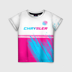 Футболка детская Chrysler neon gradient style посередине, цвет: 3D-принт