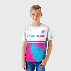 Футболка детская Chrysler neon gradient style посередине, цвет: 3D-принт — фото 2