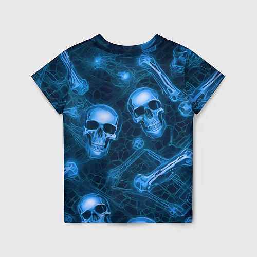 Детская футболка Синие черепа и кости / 3D-принт – фото 2