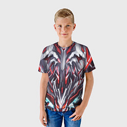 Футболка детская Красная киберпанк броня, цвет: 3D-принт — фото 2