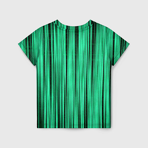Детская футболка Абстракция полосы зелёные / 3D-принт – фото 2