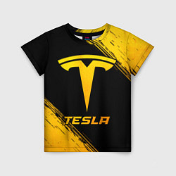 Футболка детская Tesla - gold gradient, цвет: 3D-принт