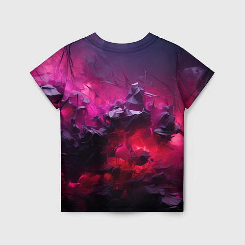 Детская футболка Фиолетовые элементы абстракция / 3D-принт – фото 2