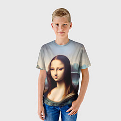 Футболка детская Нейросеть - азиатская Мона Лиза, цвет: 3D-принт — фото 2