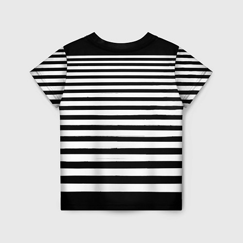 Детская футболка Силуэт на чёрно белом полосы / 3D-принт – фото 2
