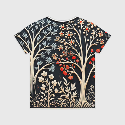 Детская футболка Новогодние узоры и деревья / 3D-принт – фото 2