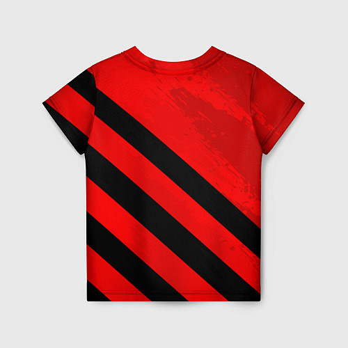Детская футболка Герб РФ - красная абстракция / 3D-принт – фото 2
