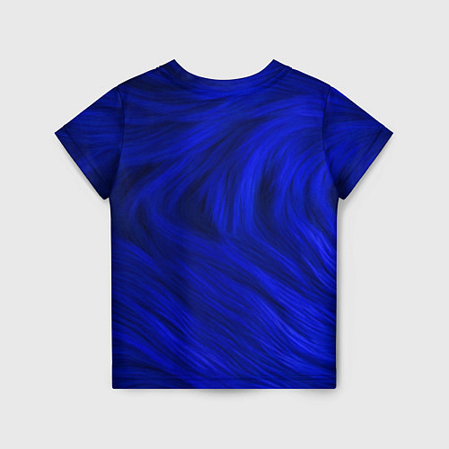 Детская футболка Текстура синей шерсти / 3D-принт – фото 2
