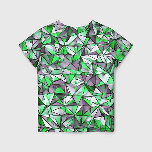 Детская футболка Маленькие зелёные треугольники / 3D-принт – фото 2