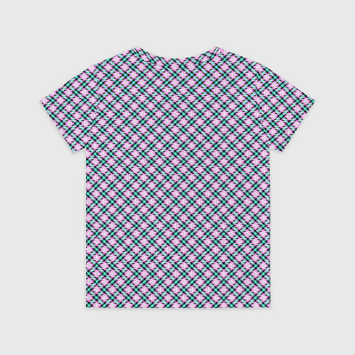 Детская футболка Фиолетовая - розовая клетка / 3D-принт – фото 2