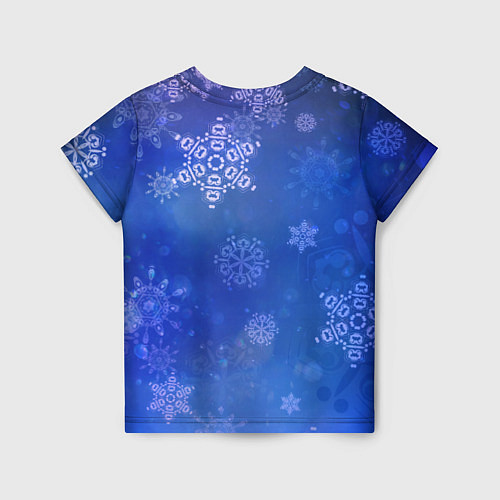 Детская футболка Декоративные снежинки на фиолетовом / 3D-принт – фото 2
