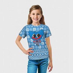 Футболка детская Huggy Wuggy christmas sweater, цвет: 3D-принт — фото 2