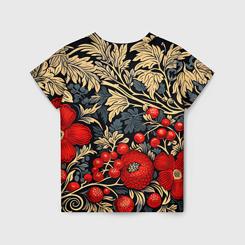 Детская футболка Новогодние ягодки и узоры / 3D-принт – фото 2