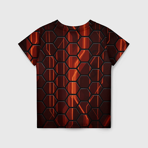 Детская футболка Огненные шестигранники соты / 3D-принт – фото 2