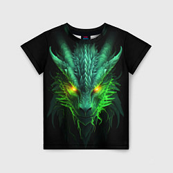 Детская футболка Светящийся зеленый дракон 2024