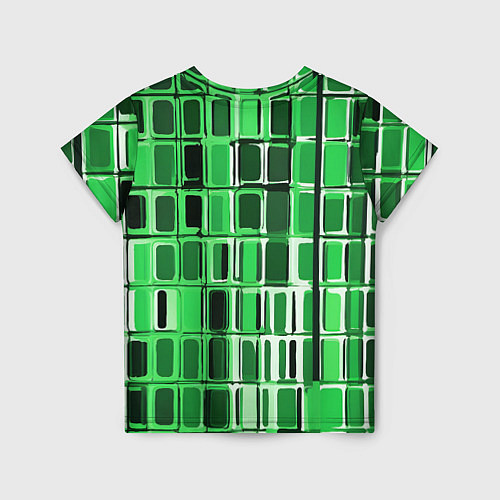 Детская футболка Зелёные прямоугольники / 3D-принт – фото 2