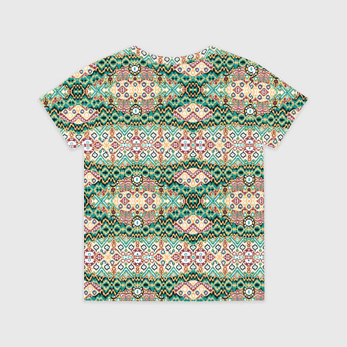 Детская футболка Орнамент зеленый мелкий икат / 3D-принт – фото 2