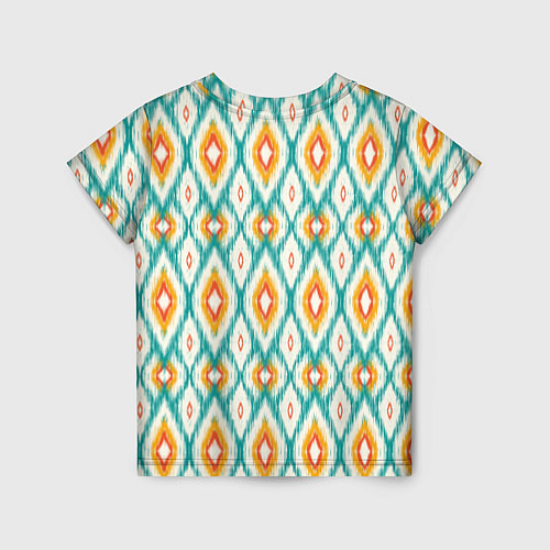 Детская футболка Геометрический узор икат - орнамент народов узбеки / 3D-принт – фото 2