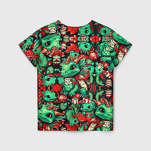 Детская футболка Зелёный деревянный дракончик / 3D-принт – фото 2