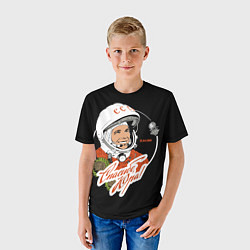 Футболка детская Юрий Гагарин первый космонавт, цвет: 3D-принт — фото 2