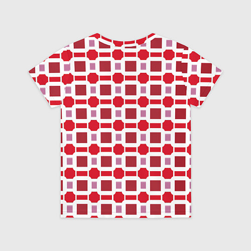 Детская футболка Красные кирпичики и белые полосы / 3D-принт – фото 2