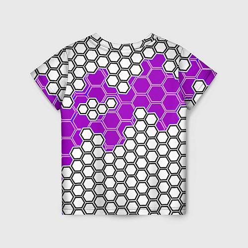 Детская футболка Фиолетовая энерго-броня из шестиугольников / 3D-принт – фото 2