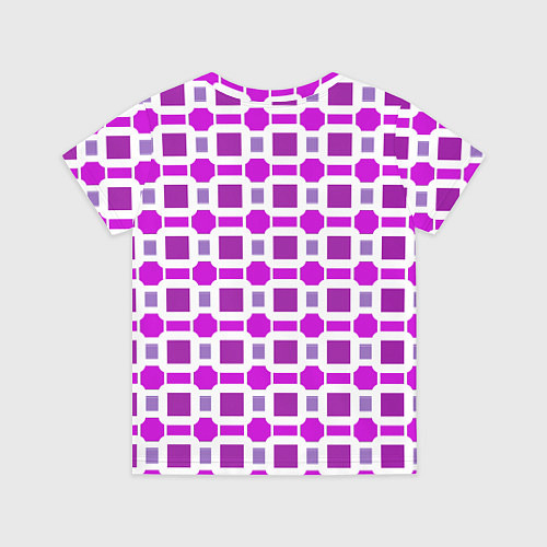 Детская футболка Фиолетовые кирпичики и белые полосы / 3D-принт – фото 2