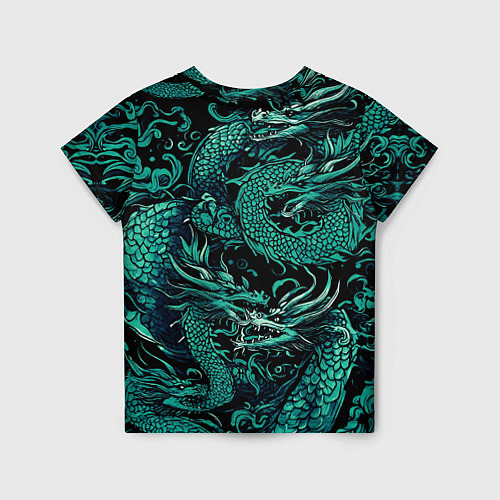 Детская футболка Дракон бирюзового цвета / 3D-принт – фото 2