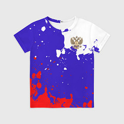 Футболка детская Российский герб на триколоре, цвет: 3D-принт