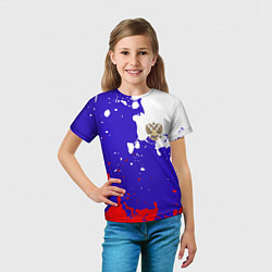 Футболка детская Российский герб на триколоре, цвет: 3D-принт — фото 2