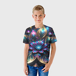 Футболка детская Абстрактный фрактальный цветок, цвет: 3D-принт — фото 2