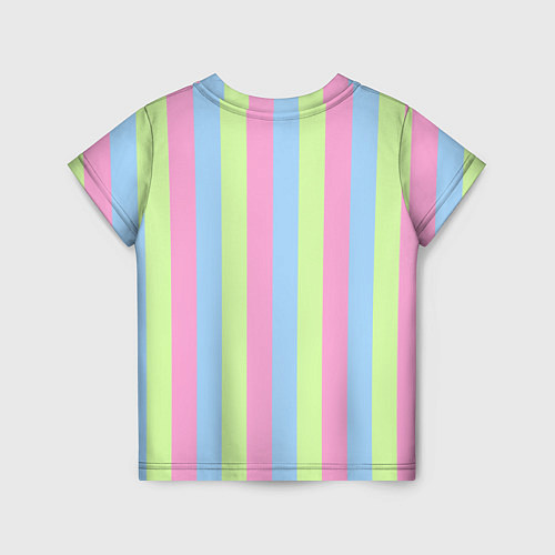 Детская футболка Полосатый сине-зелёно-розовый / 3D-принт – фото 2