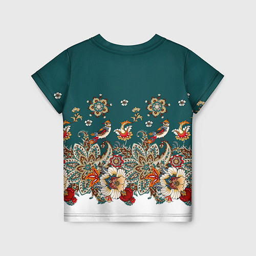 Детская футболка Индийский орнамент с птицами / 3D-принт – фото 2