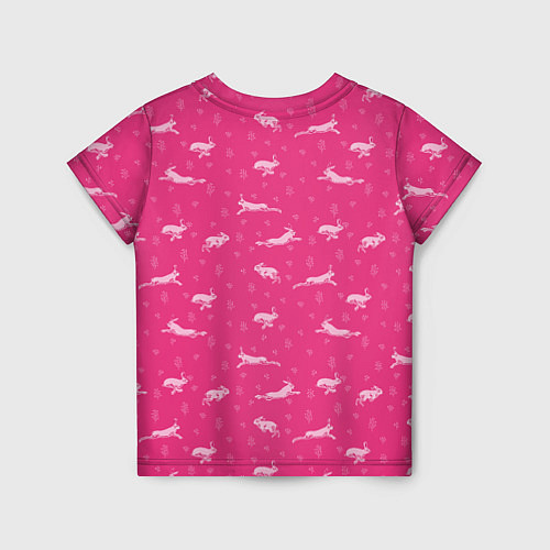 Детская футболка Розовые зайцы / 3D-принт – фото 2
