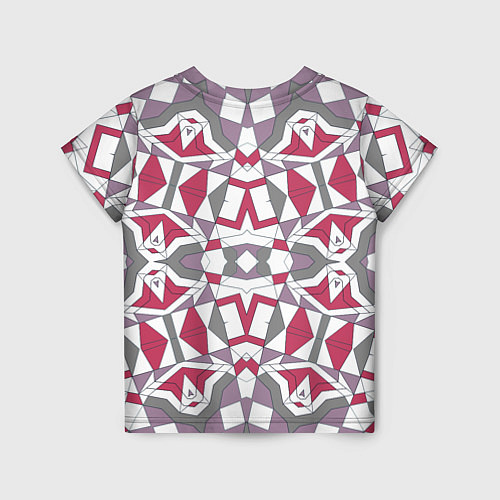 Детская футболка Геометрический узор красно серый / 3D-принт – фото 2