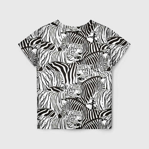 Детская футболка Зебры и тигры / 3D-принт – фото 2