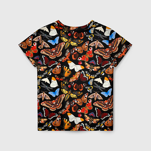 Детская футболка Разноцветные тропические бабочки / 3D-принт – фото 2