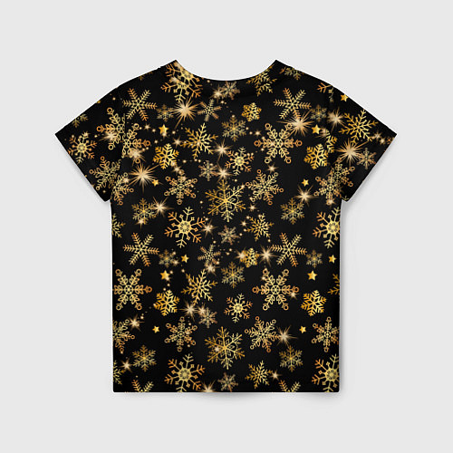 Детская футболка Россыпи золотых снежинок / 3D-принт – фото 2