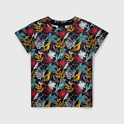 Детская футболка Разноцветные лесные птицы