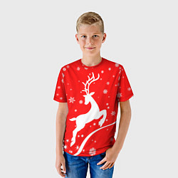 Футболка детская Christmas deer, цвет: 3D-принт — фото 2
