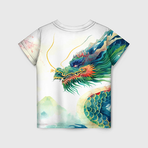 Детская футболка Japanese dragon - watercolor art / 3D-принт – фото 2