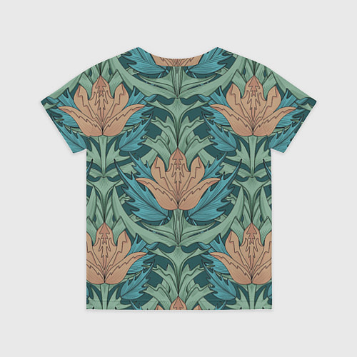Детская футболка Цветы в стиле Уильяма Морриса - паттерн / 3D-принт – фото 2