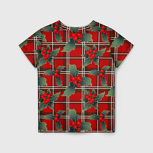 Детская футболка Остролист на красной шотландке / 3D-принт – фото 2