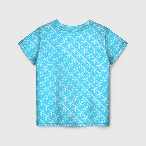 Детская футболка Паттерн снежинки голубой / 3D-принт – фото 2