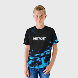 Футболка детская Detroit become human голубая кровь, цвет: 3D-принт — фото 2