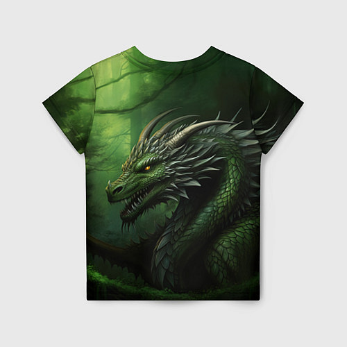 Детская футболка Зеленый дракон символ 2024 / 3D-принт – фото 2