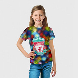 Футболка детская Liverpool все logo неон, цвет: 3D-принт — фото 2