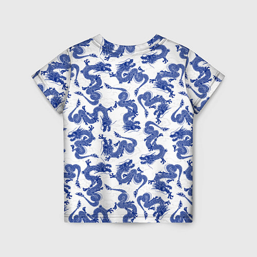 Детская футболка Синие новогодние драконы / 3D-принт – фото 2